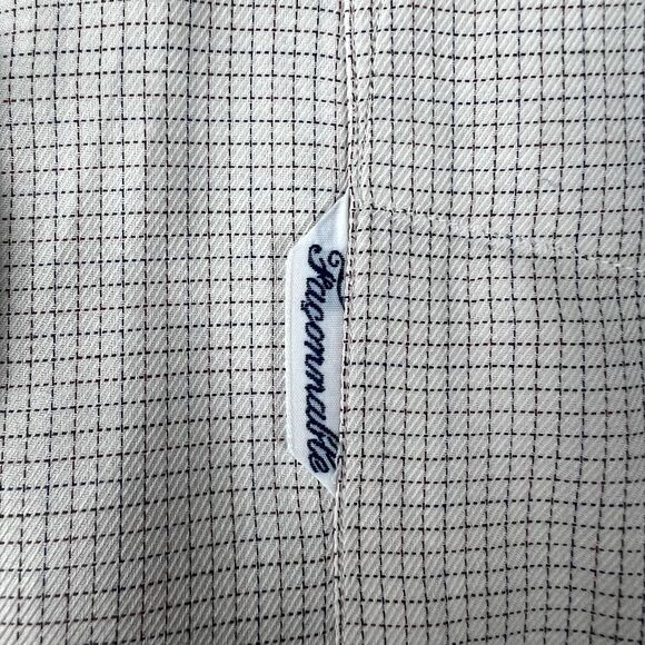 Faconnable Dress Shirt Mens 3 15.5L Long Sleeve Button Down Check Made In Usa - Picture 5 of 8